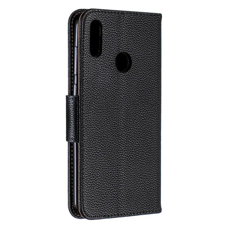 Läderfodral Huawei Y7 2019 Svart Litchi Sned Flik