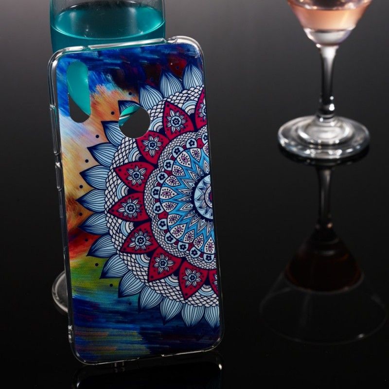 Skal för Huawei Y7 2019 Fluorescerande Mandala