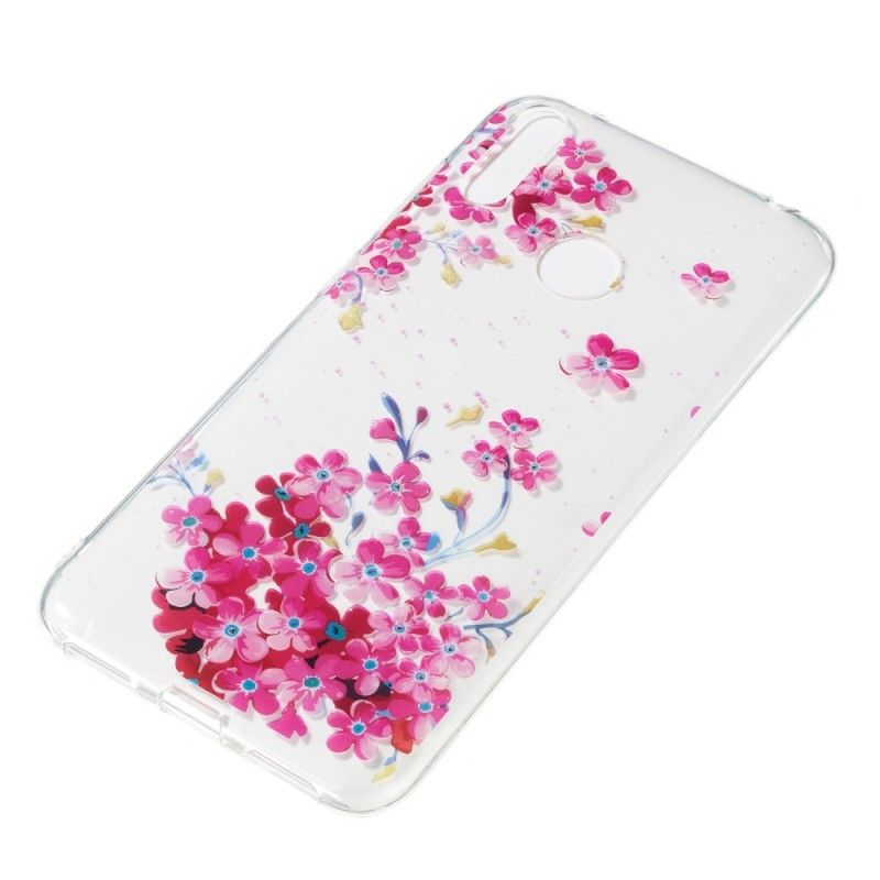 Skal för Huawei Y7 2019 Gula Och Magenta Blommor