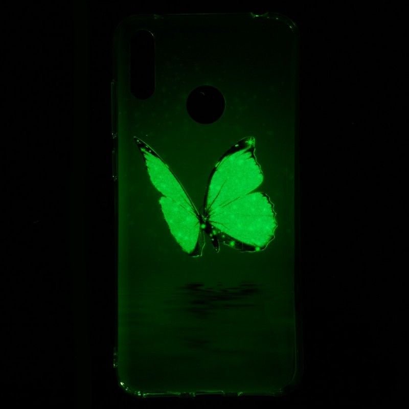 Skal Huawei Y7 2019 Fluorescerande Blå Fjäril