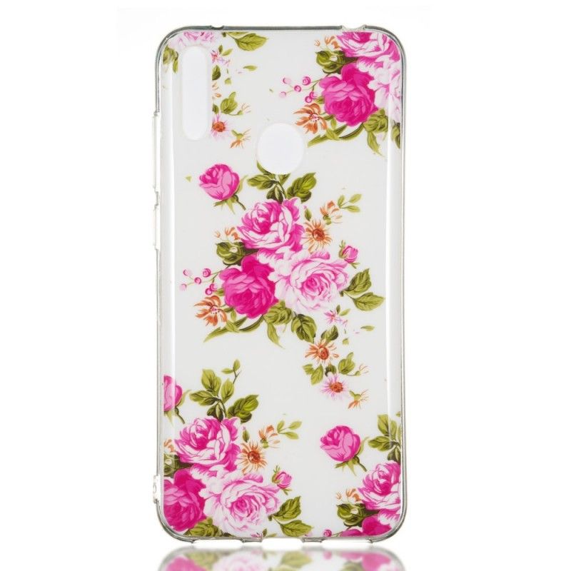 Skal Huawei Y7 2019 Fluorescerande Frihetsblommor