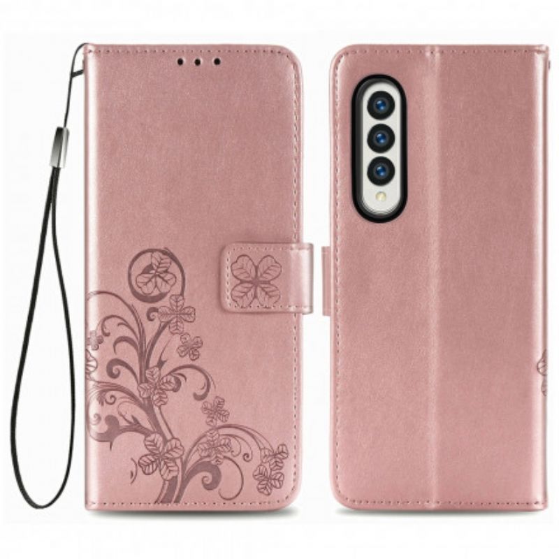 Fodral Samsung Galaxy Z Fold 3 5g Blomsterdesign Med Rem