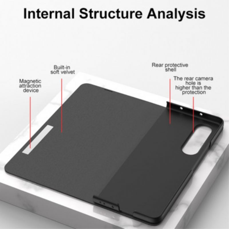 Folio-fodral Samsung Galaxy Z Fold 3 5g Härdat Glasmarmor Gkk