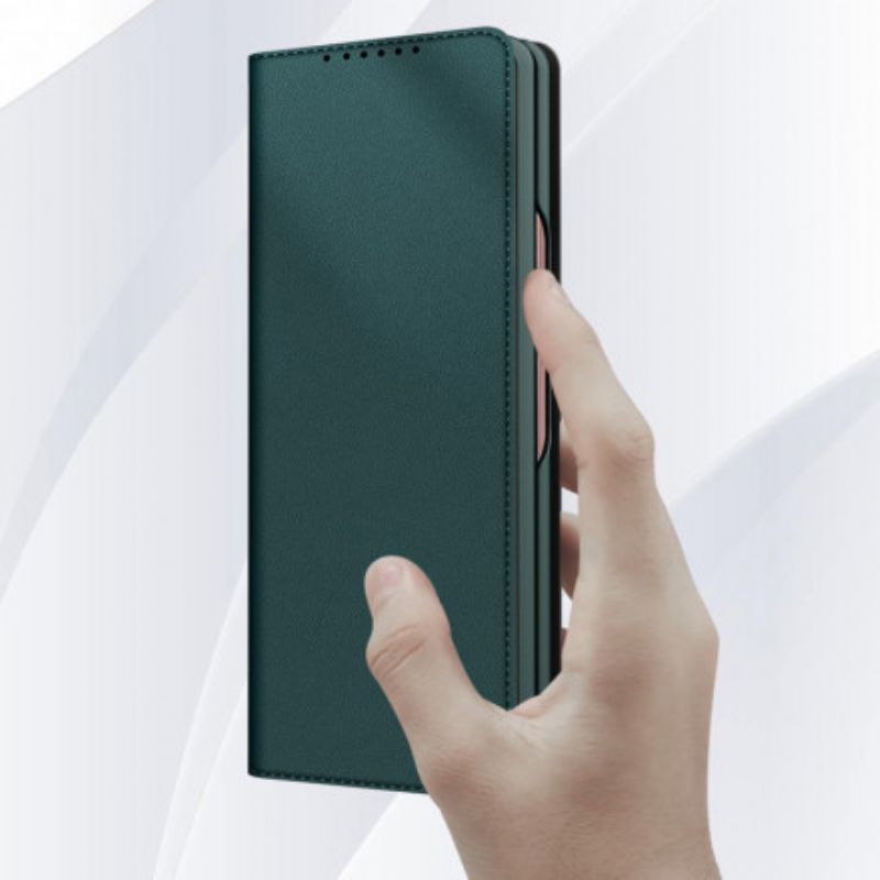 Folio-fodral Samsung Galaxy Z Fold 3 5g Telefonfodral Skin-touch Split Läder