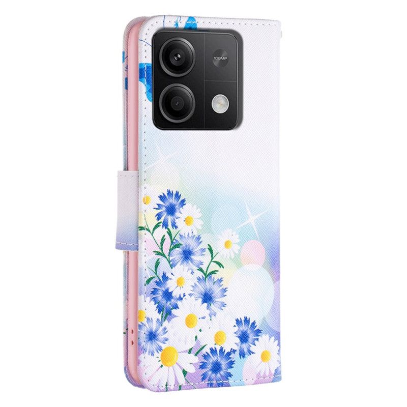 Fodral För Xiaomi Redmi Note 13 4g Fjäril Och Blommor Akvarell