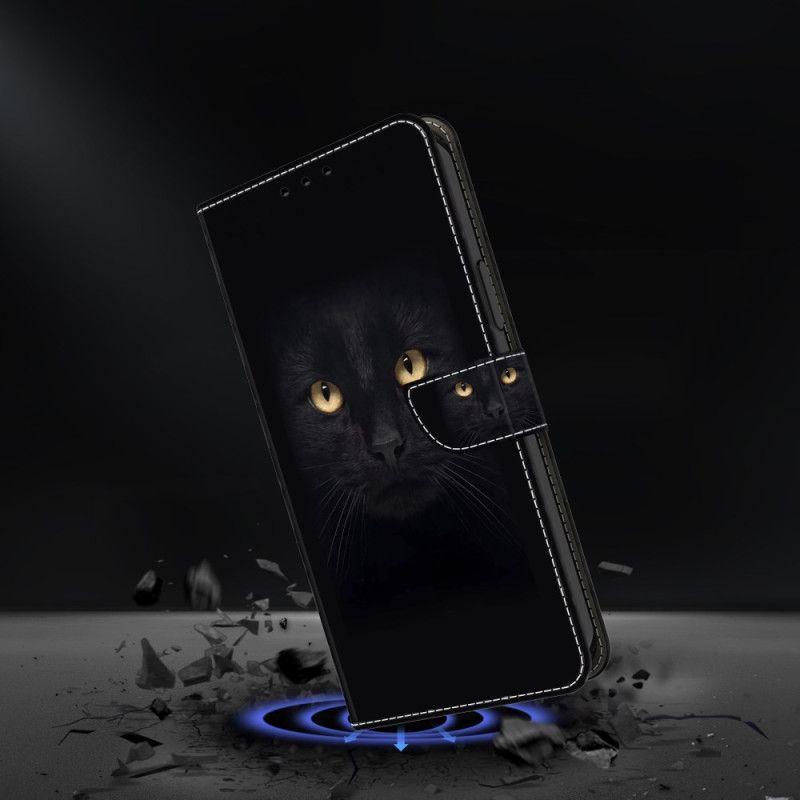 Läderskal Fodral Xiaomi Redmi Note 13 4g Svart Katt