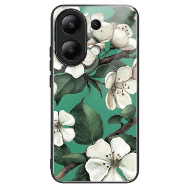 Skal Xiaomi Redmi Note 13 4g Härdat Glas Vita Blommor