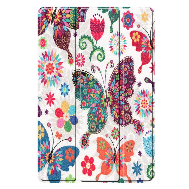Smart Fodral Samsung Galaxy Tab S5e Retro Fjärilar Och Blommor