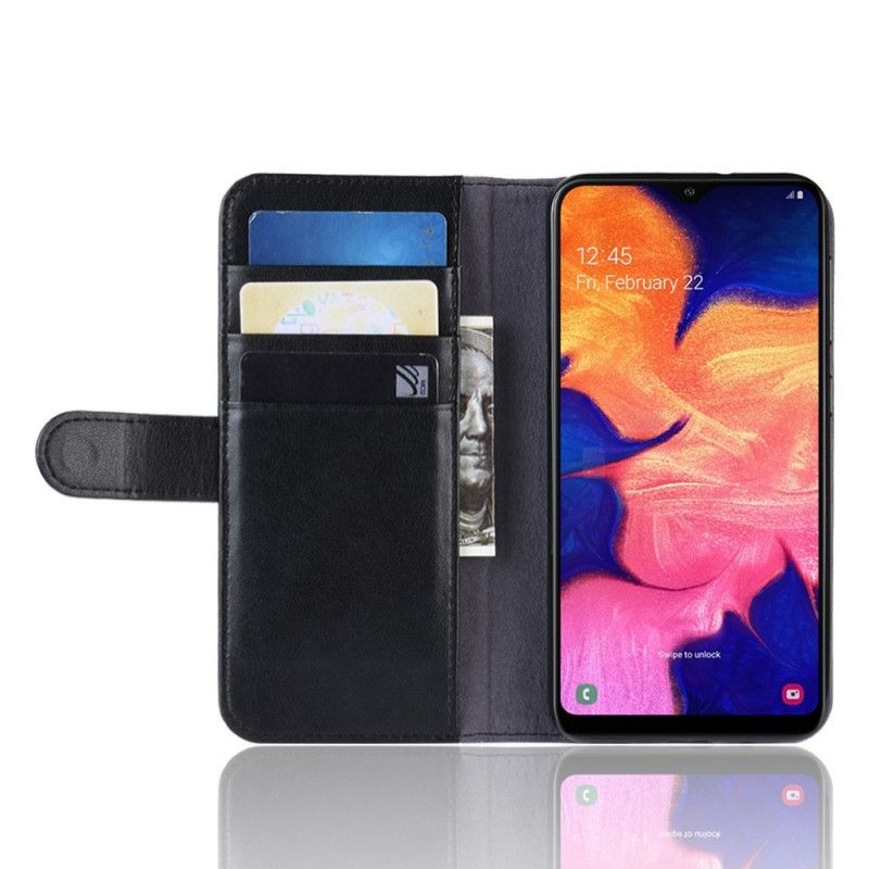 Fodral Samsung Galaxy A10 Svart Delat Läder