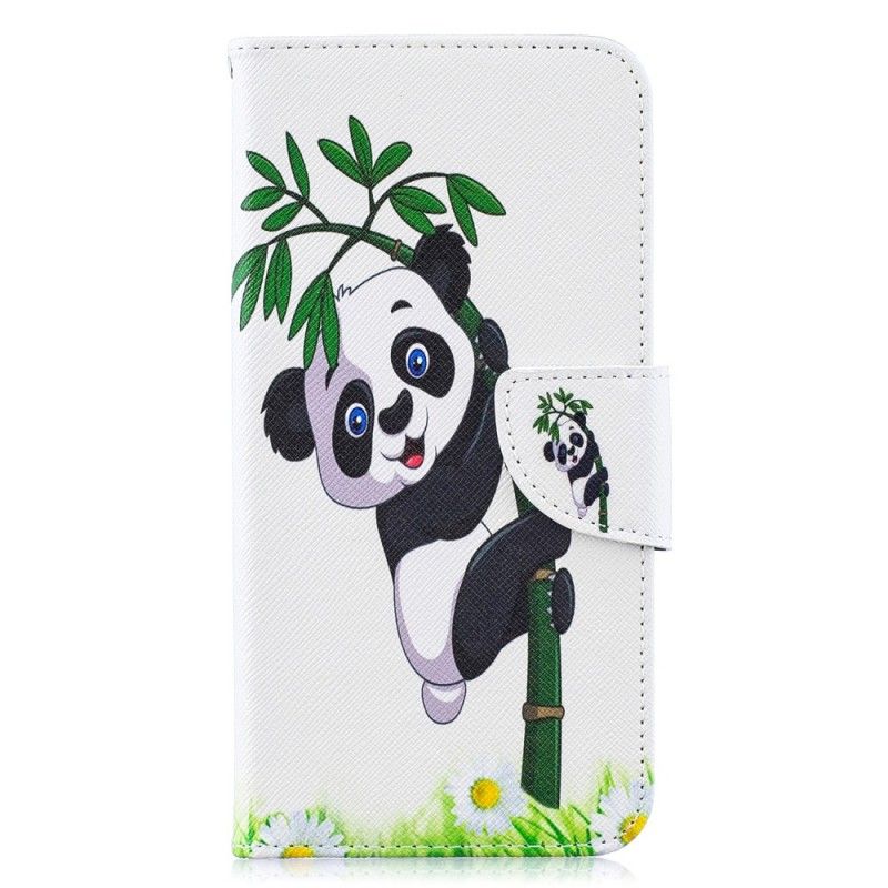 Läderfodral Samsung Galaxy A10 Mobilskal Panda På Bambu