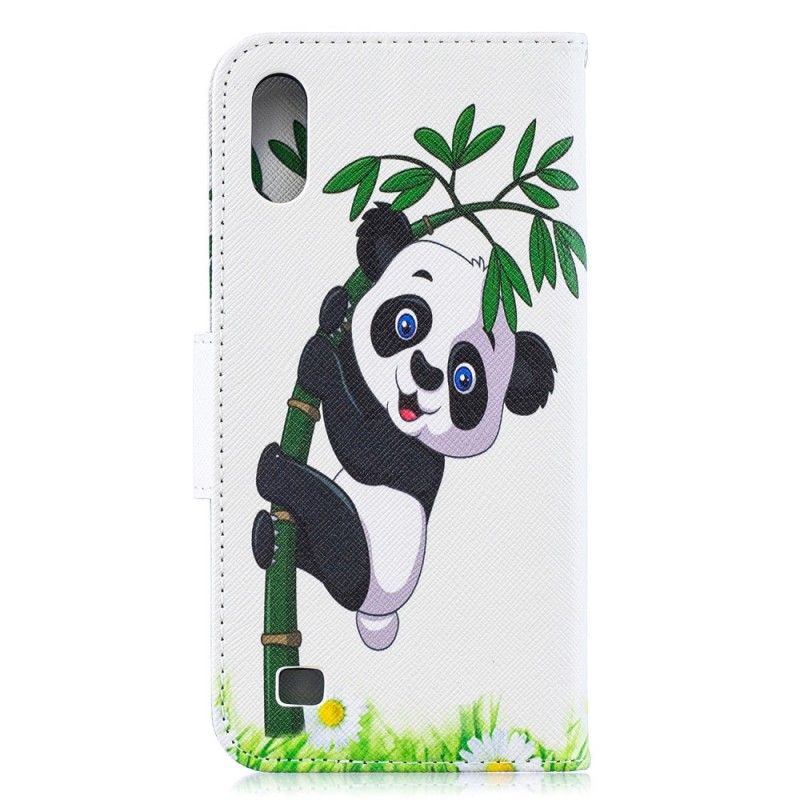 Läderfodral Samsung Galaxy A10 Mobilskal Panda På Bambu