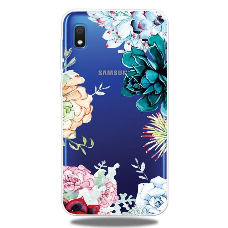 Skal Samsung Galaxy A10 Genomskinliga Akvarellblommor