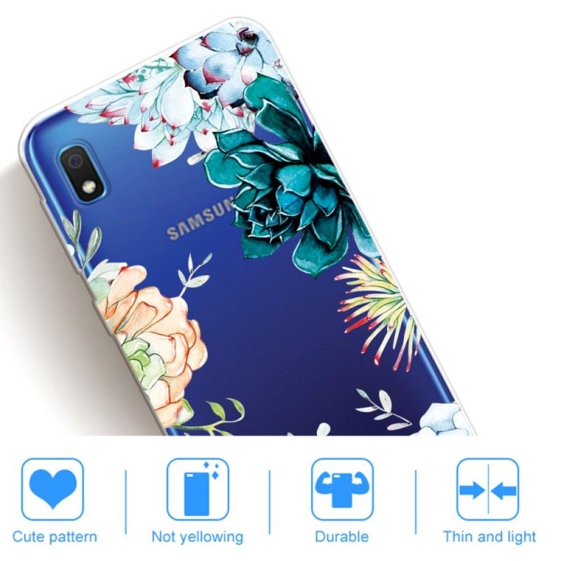 Skal Samsung Galaxy A10 Genomskinliga Akvarellblommor