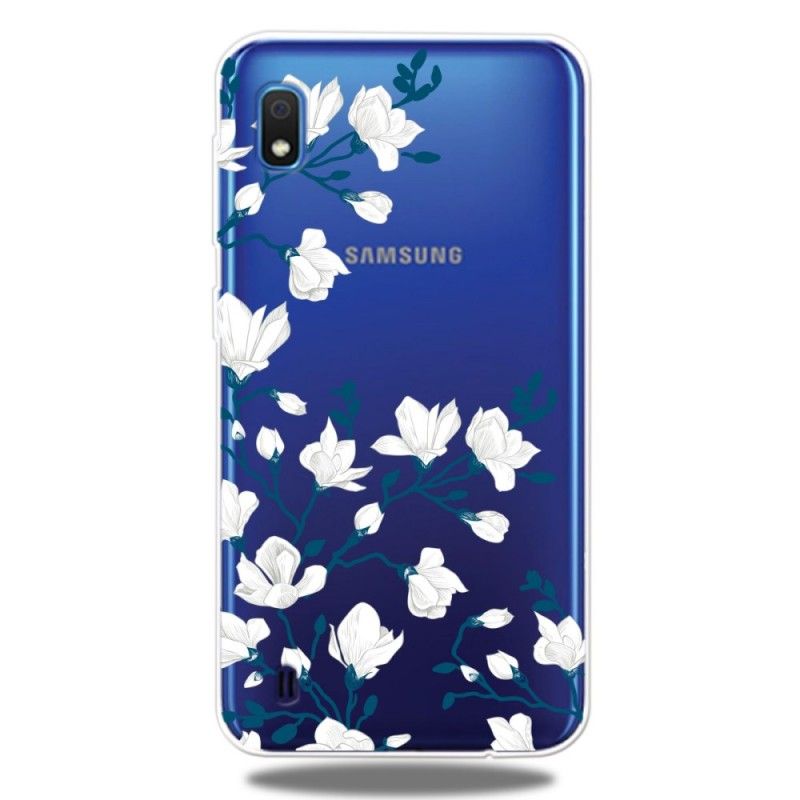 Skal Samsung Galaxy A10 Mobilskal Vita Blommor