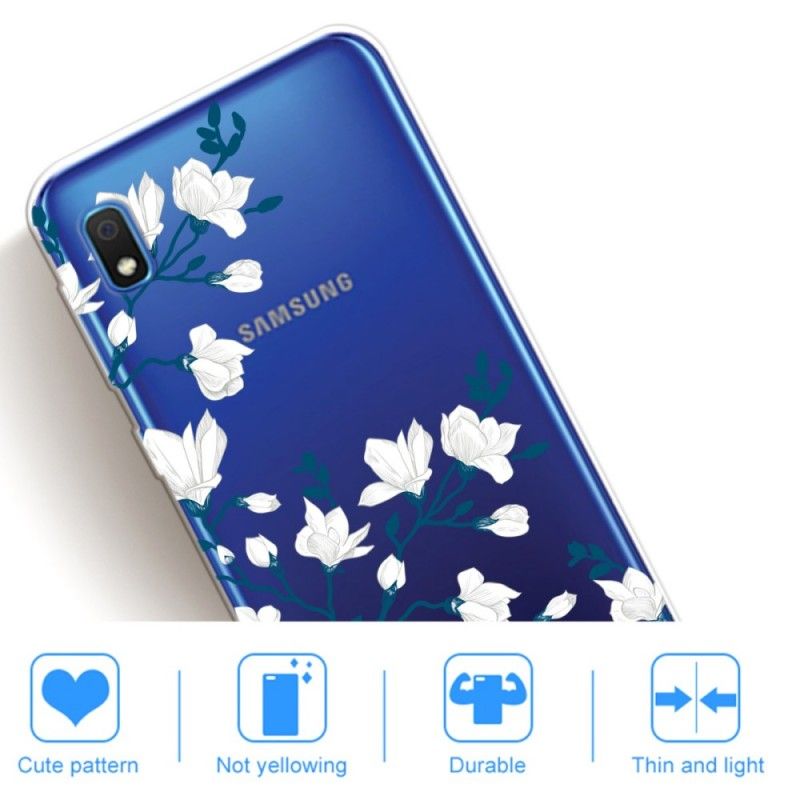 Skal Samsung Galaxy A10 Mobilskal Vita Blommor