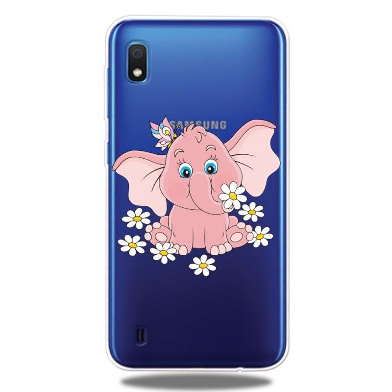 Skal Samsung Galaxy A10 Transparent Rosa Elefant