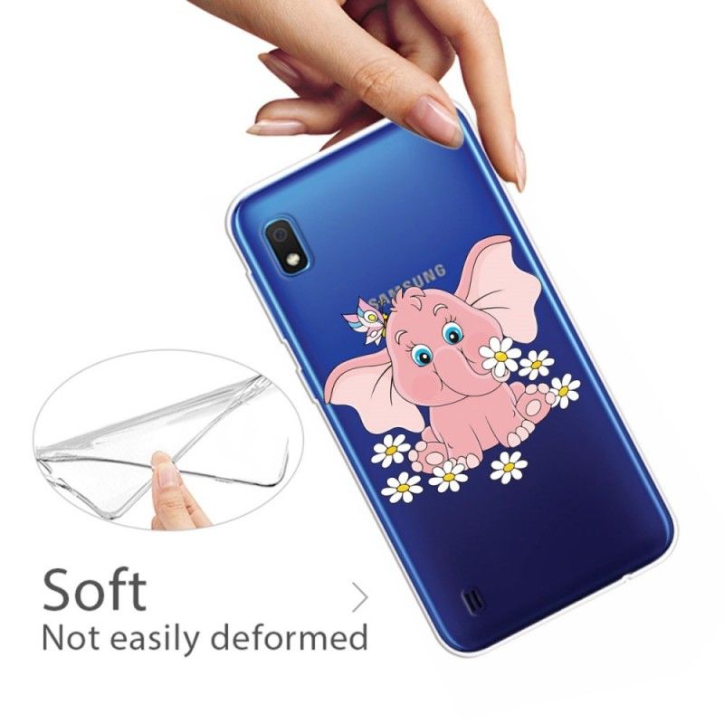 Skal Samsung Galaxy A10 Transparent Rosa Elefant