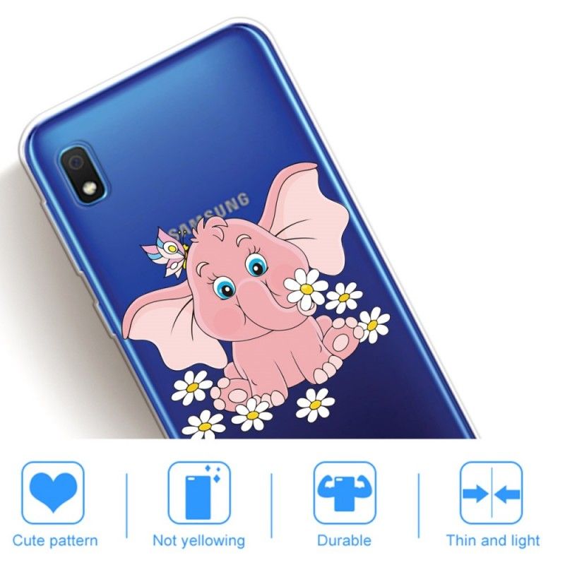 Skal Samsung Galaxy A10 Transparent Rosa Elefant