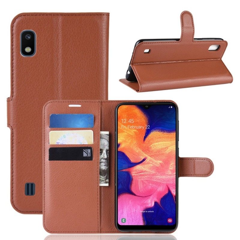 Skyddsfodral Samsung Galaxy A10 Svart Fantastiskt Konstläder