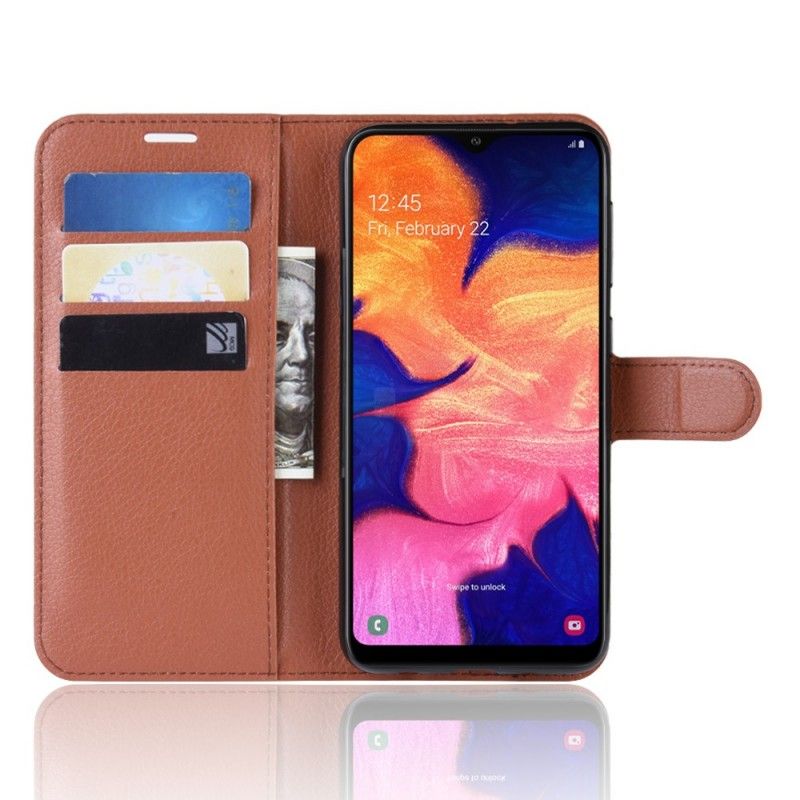 Skyddsfodral Samsung Galaxy A10 Svart Fantastiskt Konstläder