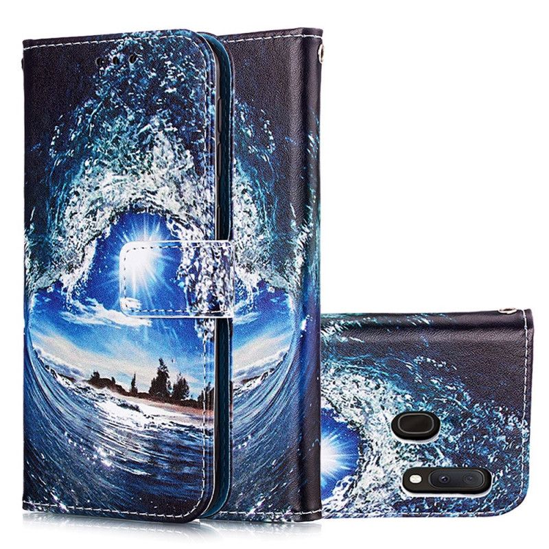 Läderfodral Samsung Galaxy A10e Mobilskal Älskar Vågen