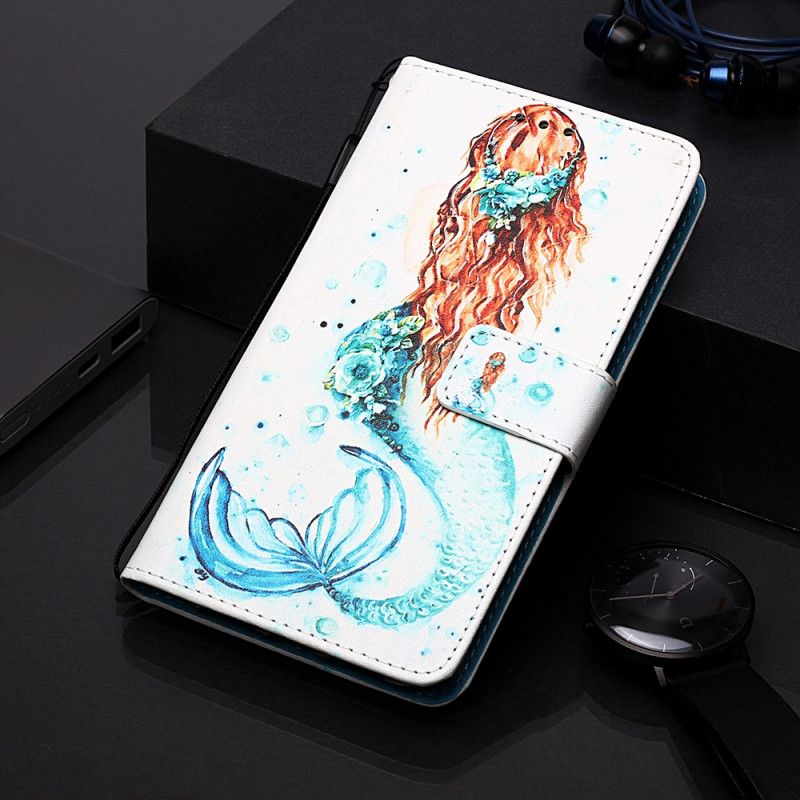 Läderfodral Samsung Galaxy A10e Mobilskal Sjöjungfru Vördnad