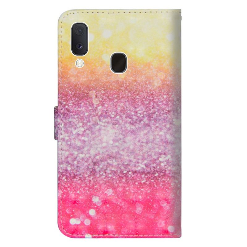 Skyddsfodral Samsung Galaxy A10e Magenta Glittergradient