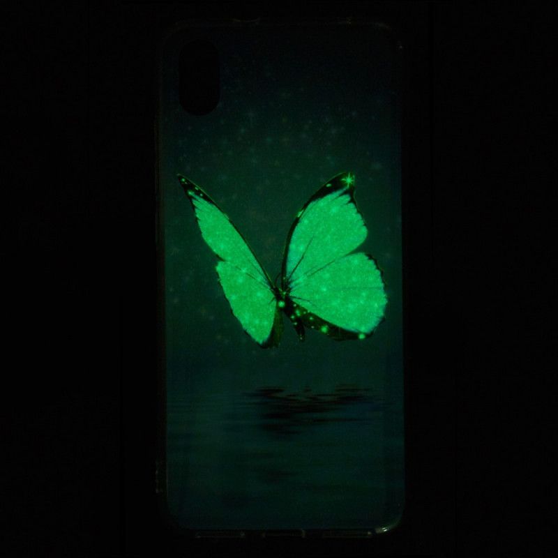 Skal Xiaomi Redmi 7A Fluorescerande Blå Fjäril