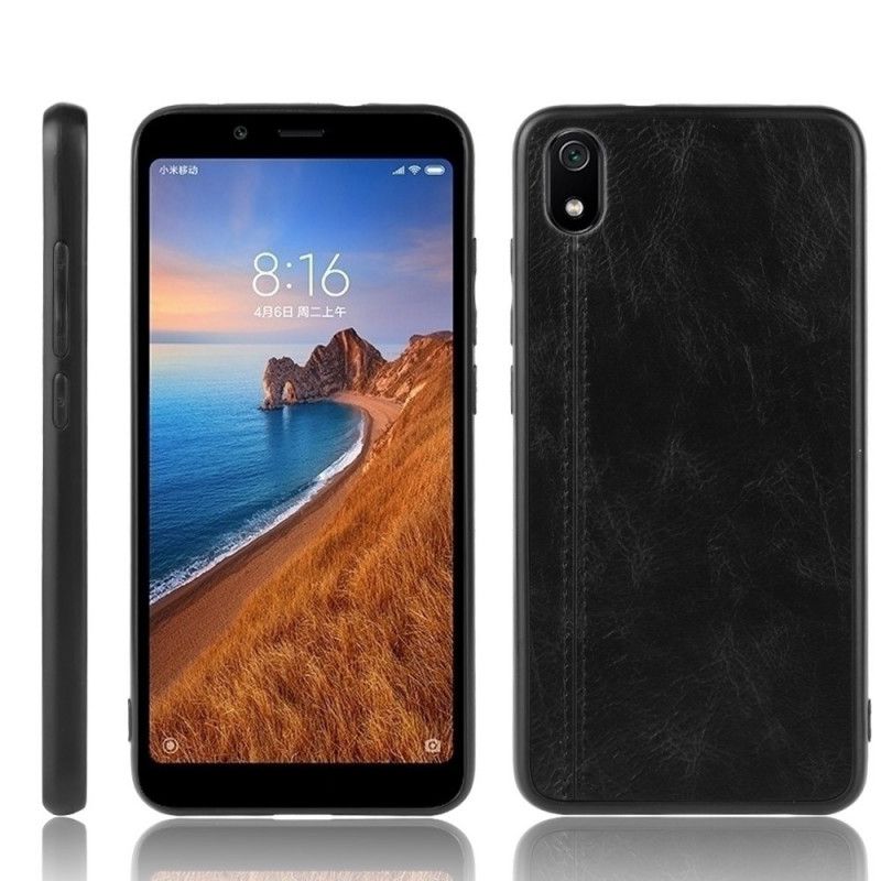 Skal Xiaomi Redmi 7A Svart Sydd Lädereffekt