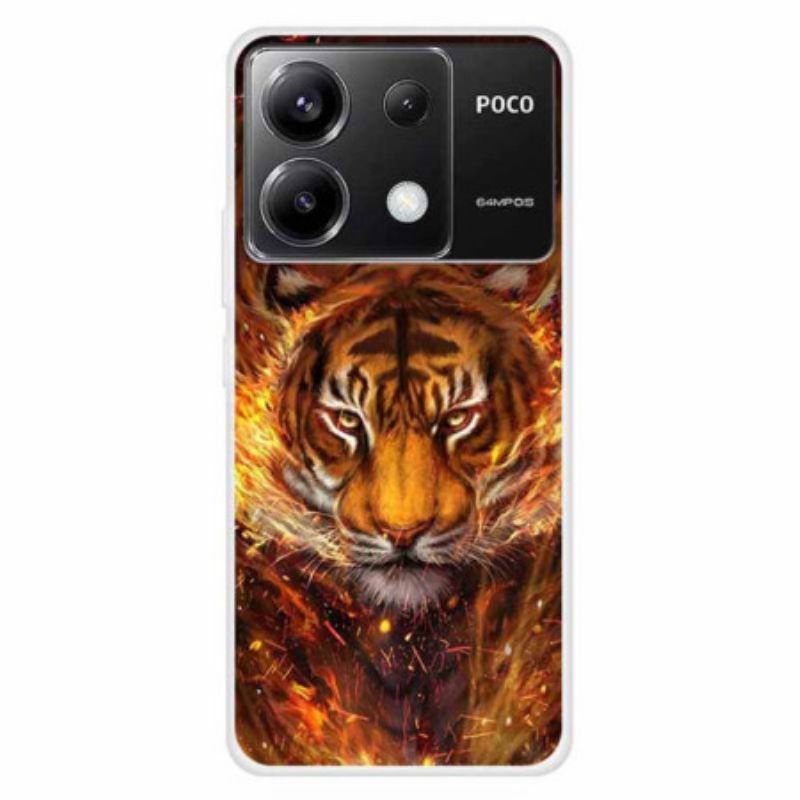 Skal För Xiaomi Redmi Note 13 Pro 5g Tiger In Flame