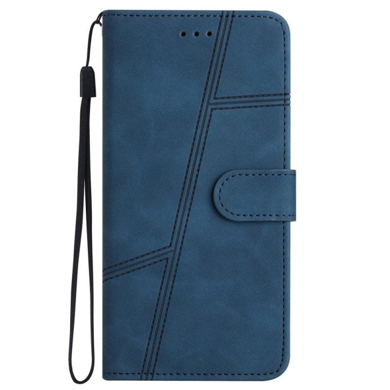 Fodral iPhone 14 Pro Med Kedjar Strappy Elegance Läderstil