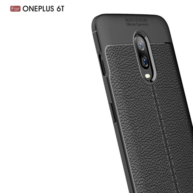 Skal OnePlus 6T Svart Mobilskal Dubbel Linjelyské-Effekt