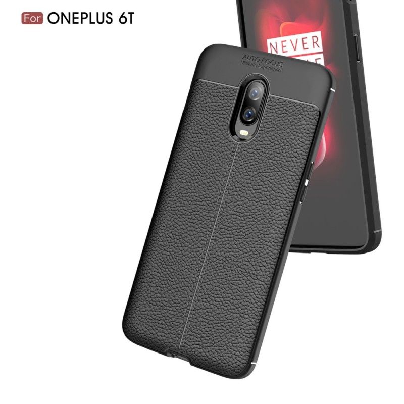 Skal OnePlus 6T Svart Mobilskal Dubbel Linjelyské-Effekt