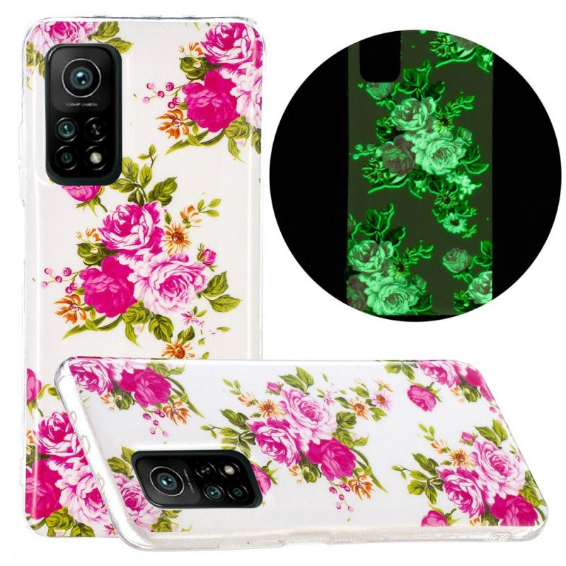 Skal Xiaomi Mi 10T / 10T Pro Mobilskal Fluorescerande Frihetsblommor