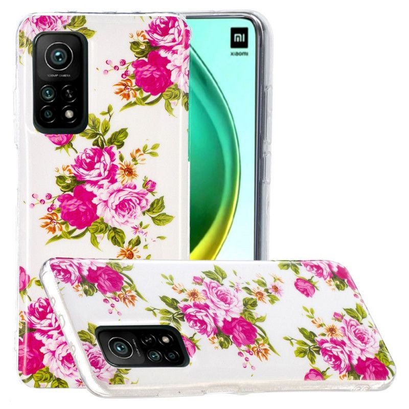 Skal Xiaomi Mi 10T / 10T Pro Mobilskal Fluorescerande Frihetsblommor