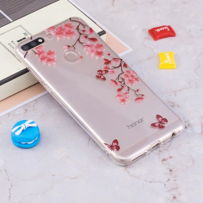 Skal Huawei Y7 2018 Genomskinligt Blommande Träd