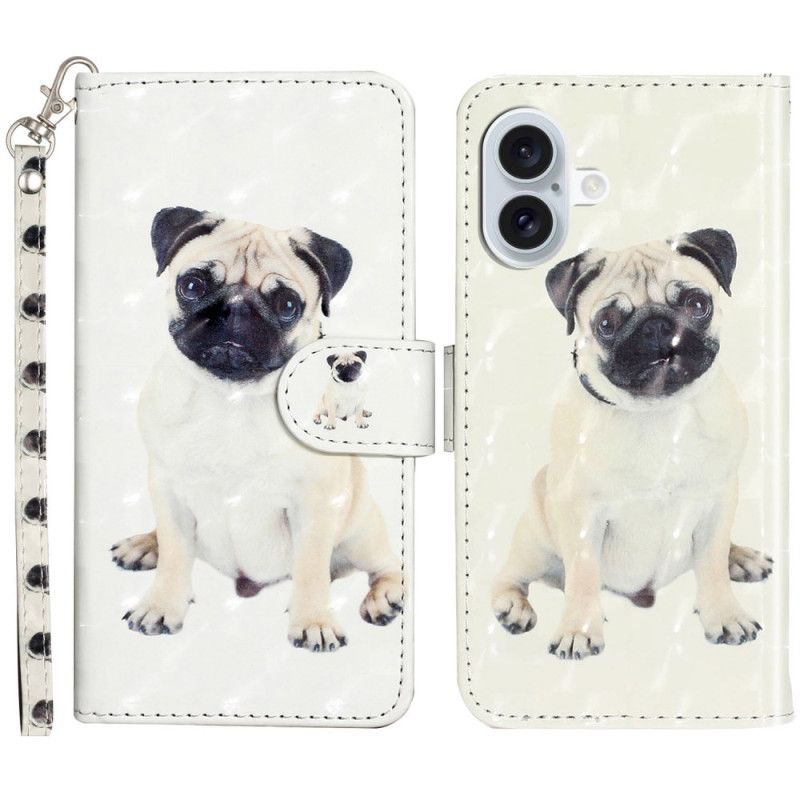 Fodral För iPhone 16 Plus Lanyard Dog