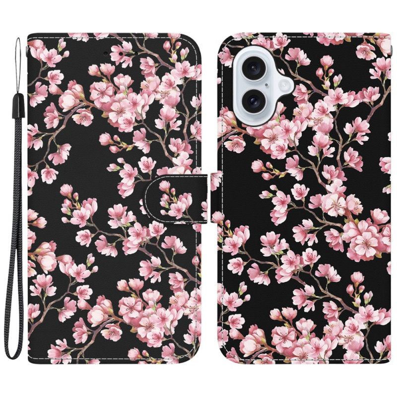 Fodral För iPhone 16 Plus Spännda Plommonblommor