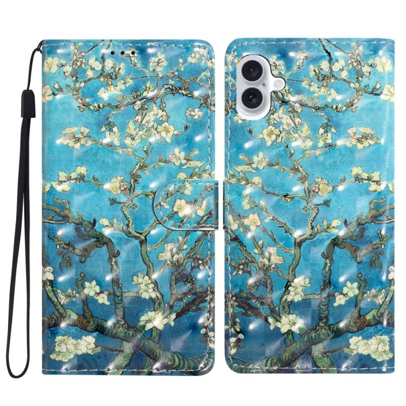 Fodral iPhone 16 Plus Aprikosblommor Med Rem