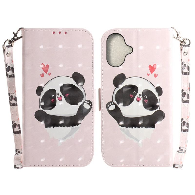 Fodral iPhone 16 Plus Panda Love Med Rem