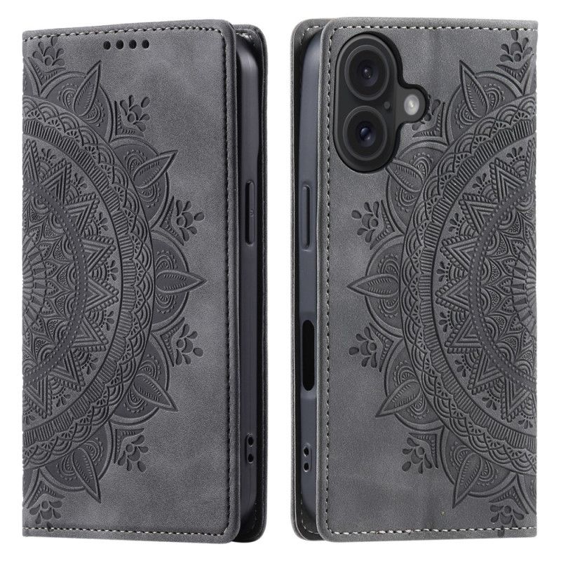 Folio-fodral iPhone 16 Plus Mandala Mockaeffekt