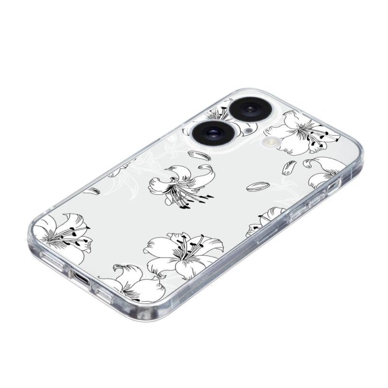 Skal iPhone 16 Plus Vita Blommor