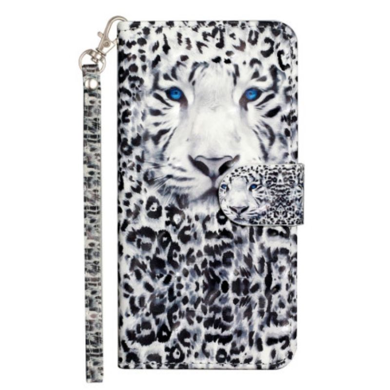 Skyddsfodral iPhone 16 Plus Leopardhuvud Med Rem