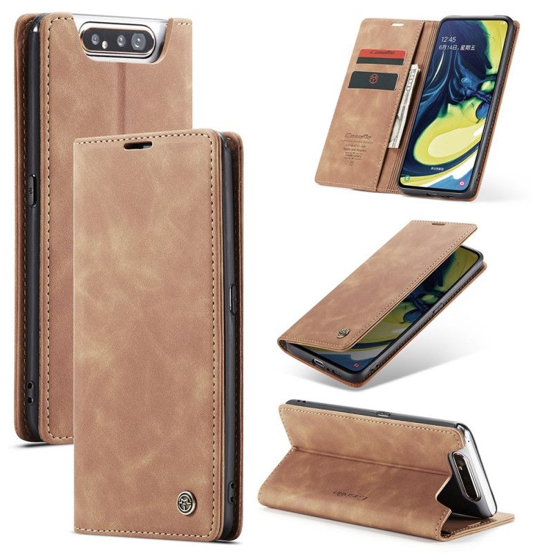 Folio-fodral Samsung Galaxy A80 / A90 Svart Fodral I Konstläder