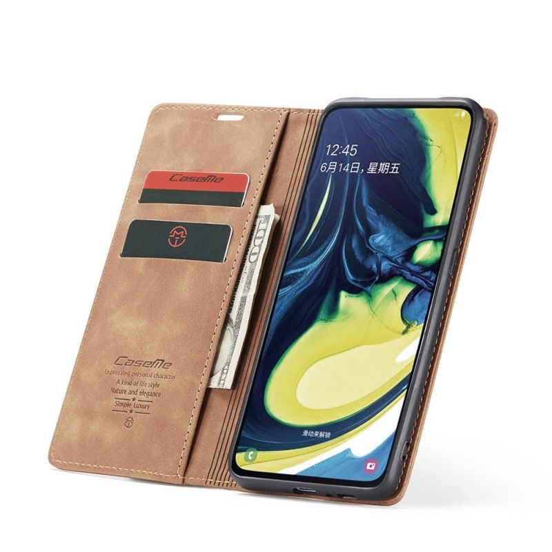 Folio-fodral Samsung Galaxy A80 / A90 Svart Fodral I Konstläder