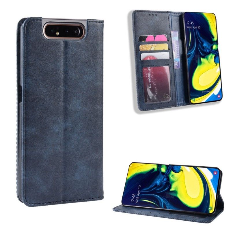 Folio-fodral Samsung Galaxy A80 / A90 Svart Stiliserat Konstläder