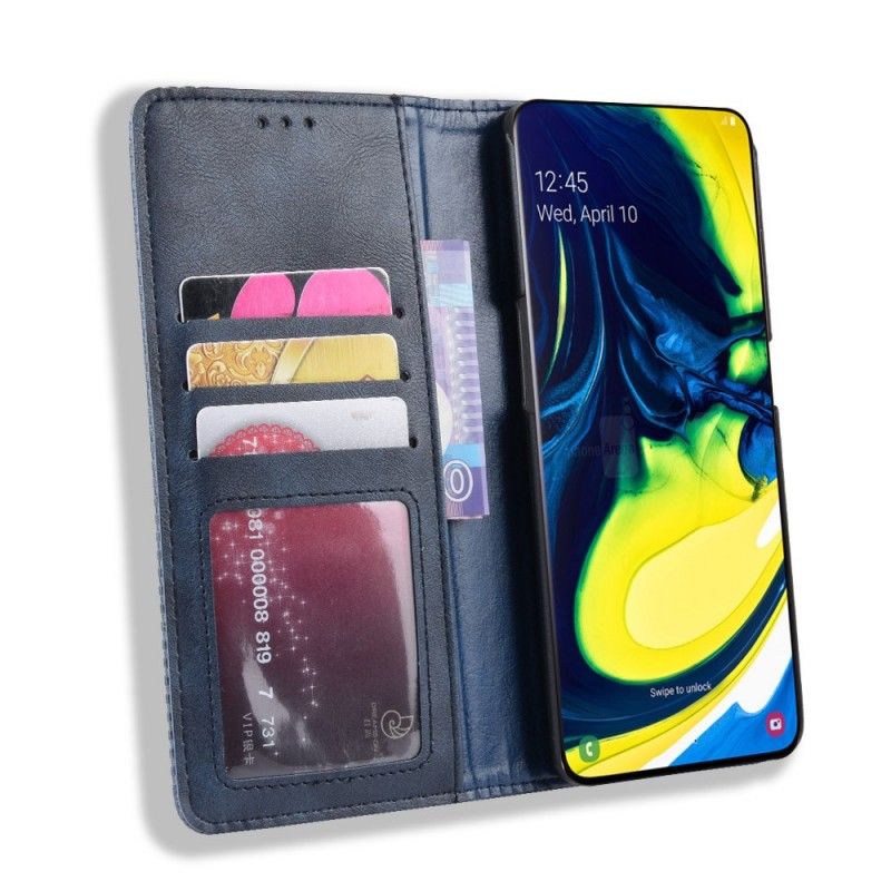 Folio-fodral Samsung Galaxy A80 / A90 Svart Stiliserat Konstläder