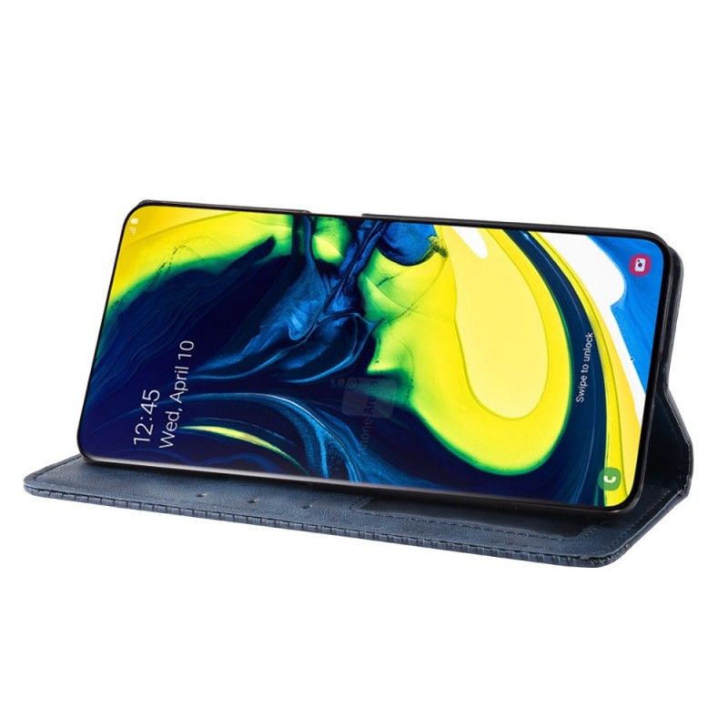 Folio-fodral Samsung Galaxy A80 / A90 Svart Stiliserat Konstläder