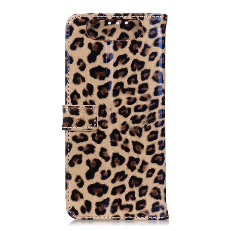 Läderfodral Samsung Galaxy A80 / A90 Mobilskal Leopard