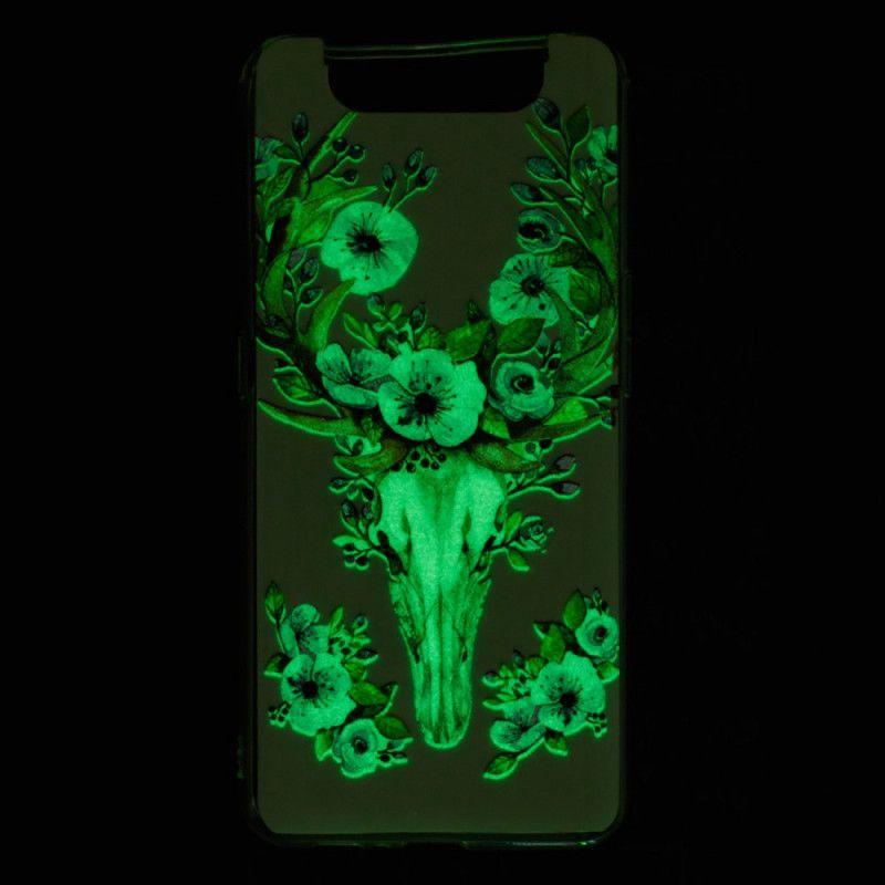 Skal för Samsung Galaxy A80 / A90 Fluorescerande Blommig Älg